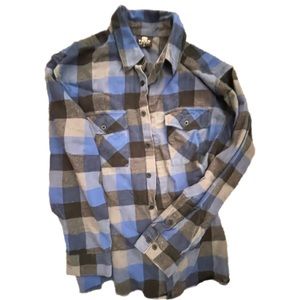 Xl black blue grey flannel shirt